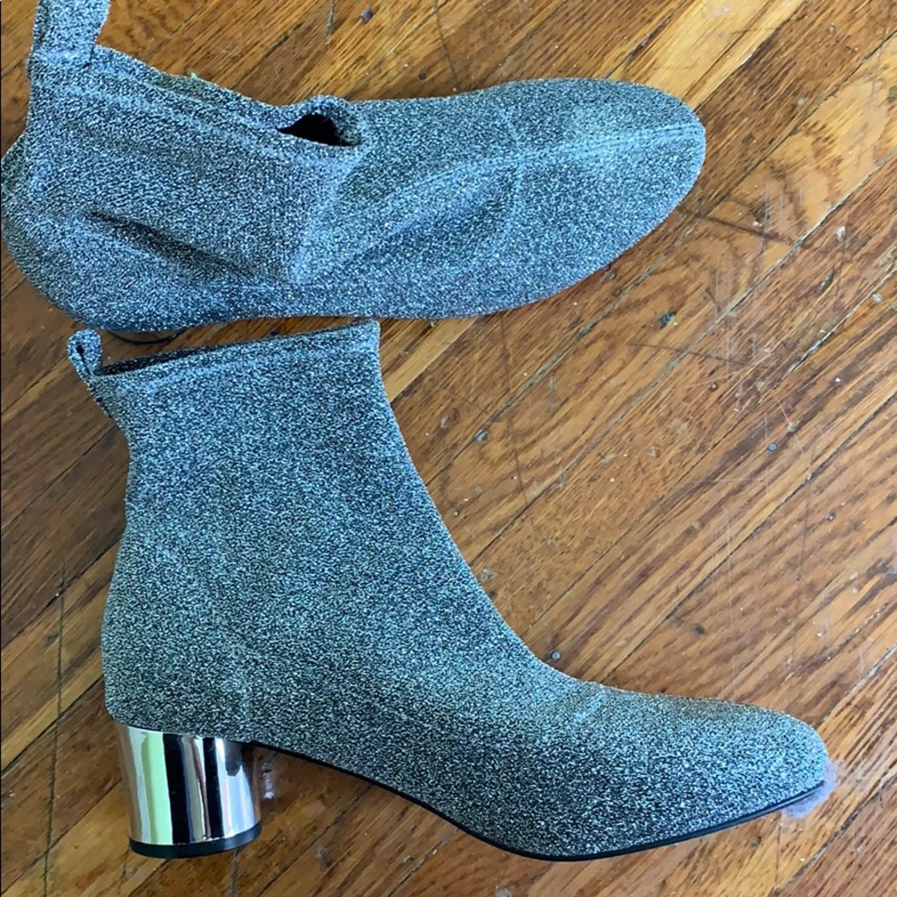 Silver shimmer booties
